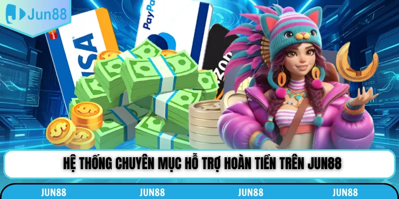 Hệ thống chuyên mục hỗ trợ hoàn tiền trên Jun88